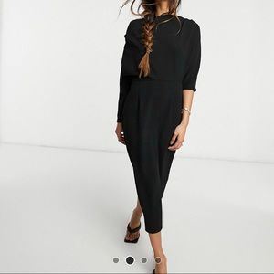 ASOS Design fallen shoulder midi pencil dress - Black - Size 10 - New/Never worn